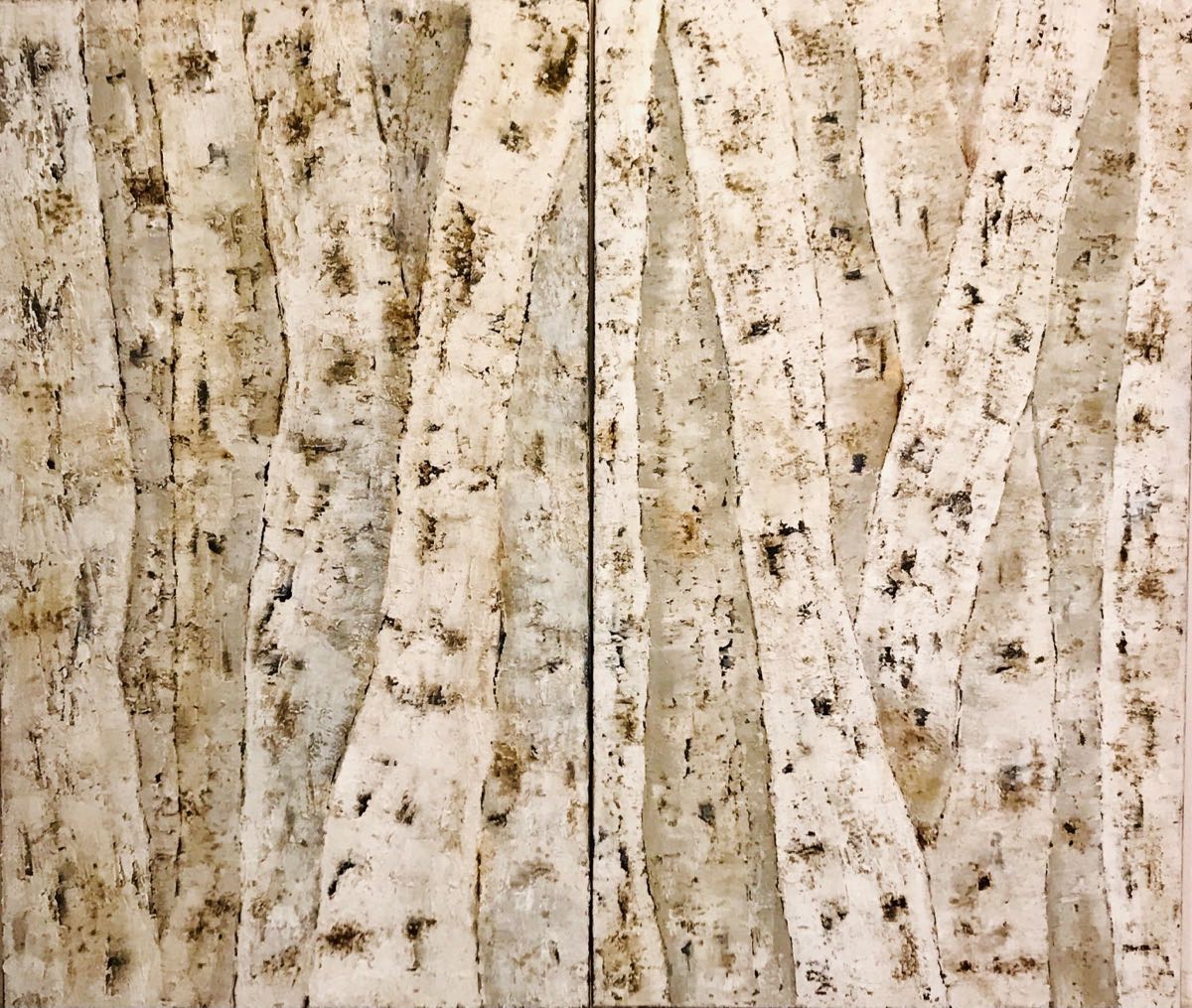 Christiana Sieben: Betula (je 105 x180 cm, Canvas, mixed media) 