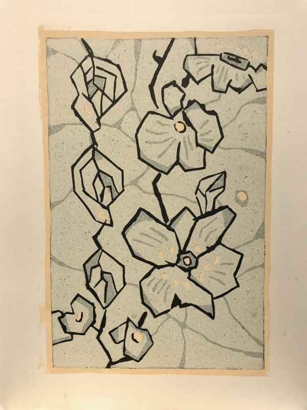 Christiana Sieben: Ranken (18 x 24 cm, Linoldruck auf Papier) 
