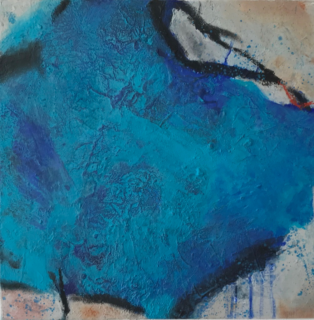 Christiana Sieben: Water zone (40 x 40 cm, Canvas, mixed media) 